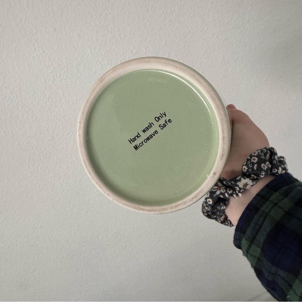 Ceramic Canister Home Sweet Farmhouse Mint Green Wood Lid Rustic Minimalist - Picture 4 of 10